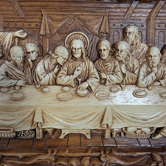 Last Supper Jesus 9x15 3D Wall Hanging Plaque Multi Prod Inc Made-USA Vintage - Picture 5 of 9